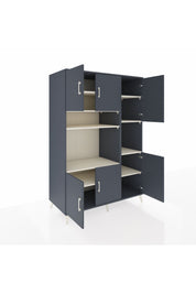 Kronos Dolap 9 Raflı 6 Kapaklı 132x59x195 Antrasit-Antrasit/Aytaşı