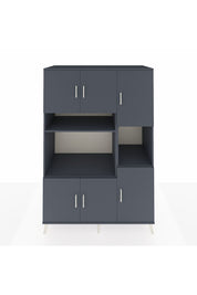 Kronos Dolap 9 Raflı 6 Kapaklı 132x59x195 Antrasit-Antrasit/Antrasit