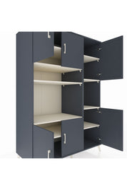 Kronos Dolap 9 Raflı 6 Kapaklı 132x59x195 Antrasit-Antrasit/Aytaşı