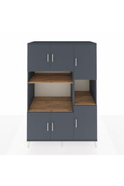 Kronos Dolap 9 Raflı 6 Kapaklı 132x59x195 Antrasit-Antrasit/Çam