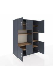 Kronos Dolap 9 Raflı 6 Kapaklı 132x59x195 Antrasit-Antrasit/Çam