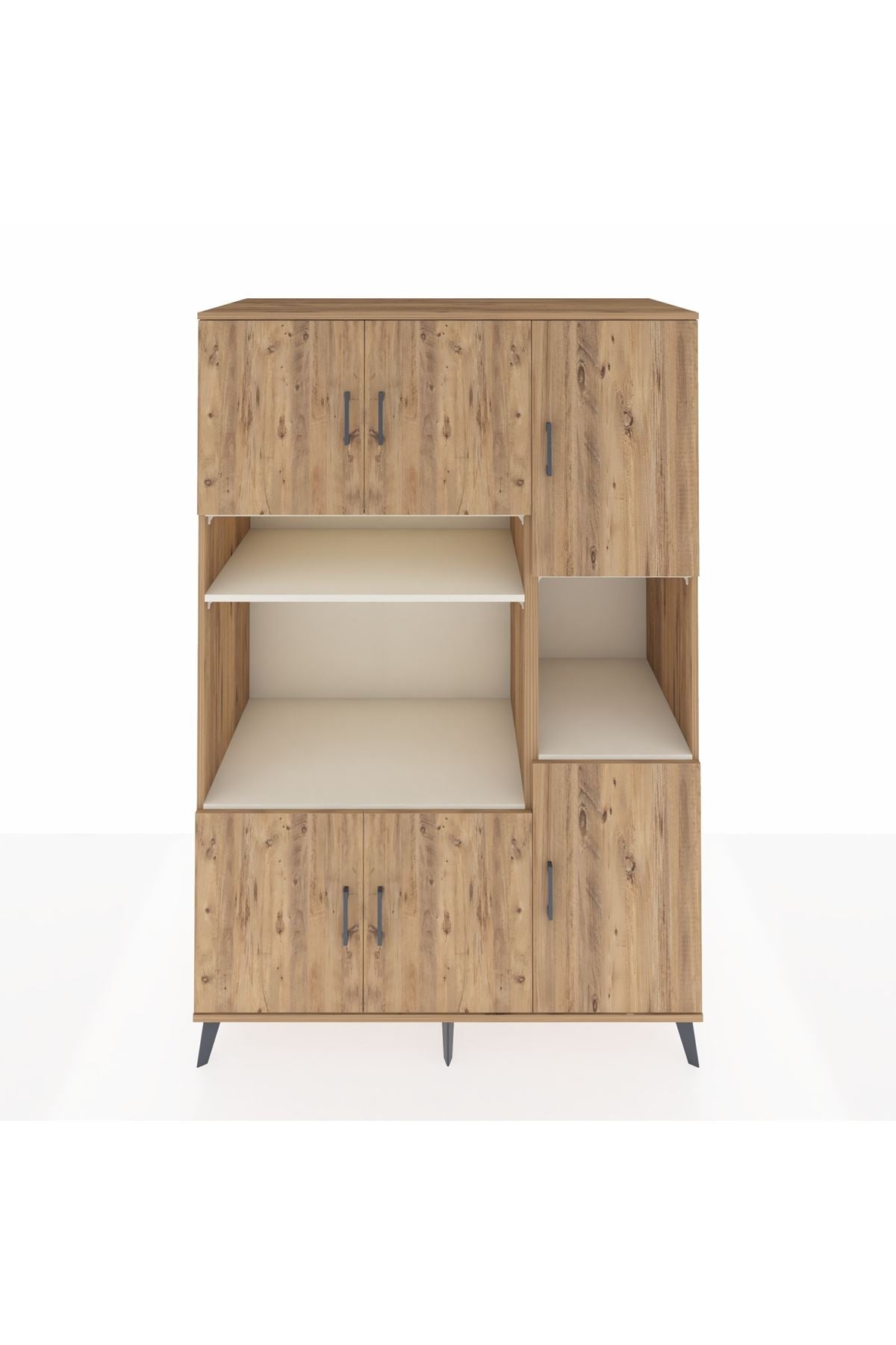 Kronos Dolap 9 Raflı 6 Kapaklı 132x59x195 Çam-Çam/Aytaşı