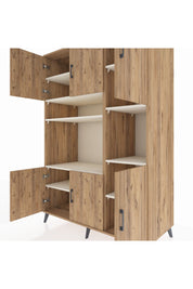 Kronos Dolap 9 Raflı 6 Kapaklı 132x59x195 Çam-Çam/Aytaşı