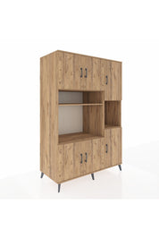 Kronos Dolap 9 Raflı 6 Kapaklı 132x59x195 Çam-Çam/Çam