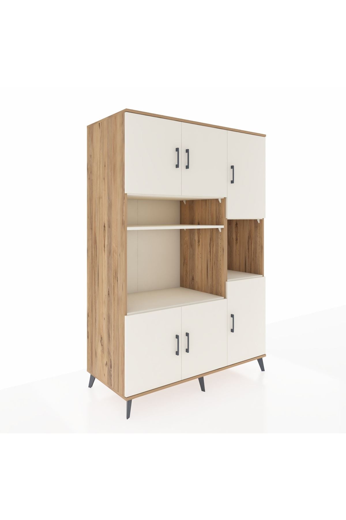 Kronos Dolap 9 Raflı 6 Kapaklı 132x59x195 Çam-Aytaşı/Aytaşı