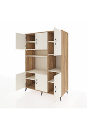 Kronos Dolap 9 Raflı 6 Kapaklı 132x59x195 Çam-Aytaşı/Aytaşı