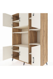 Kronos Dolap 9 Raflı 6 Kapaklı 132x59x195 Çam-Aytaşı/Aytaşı