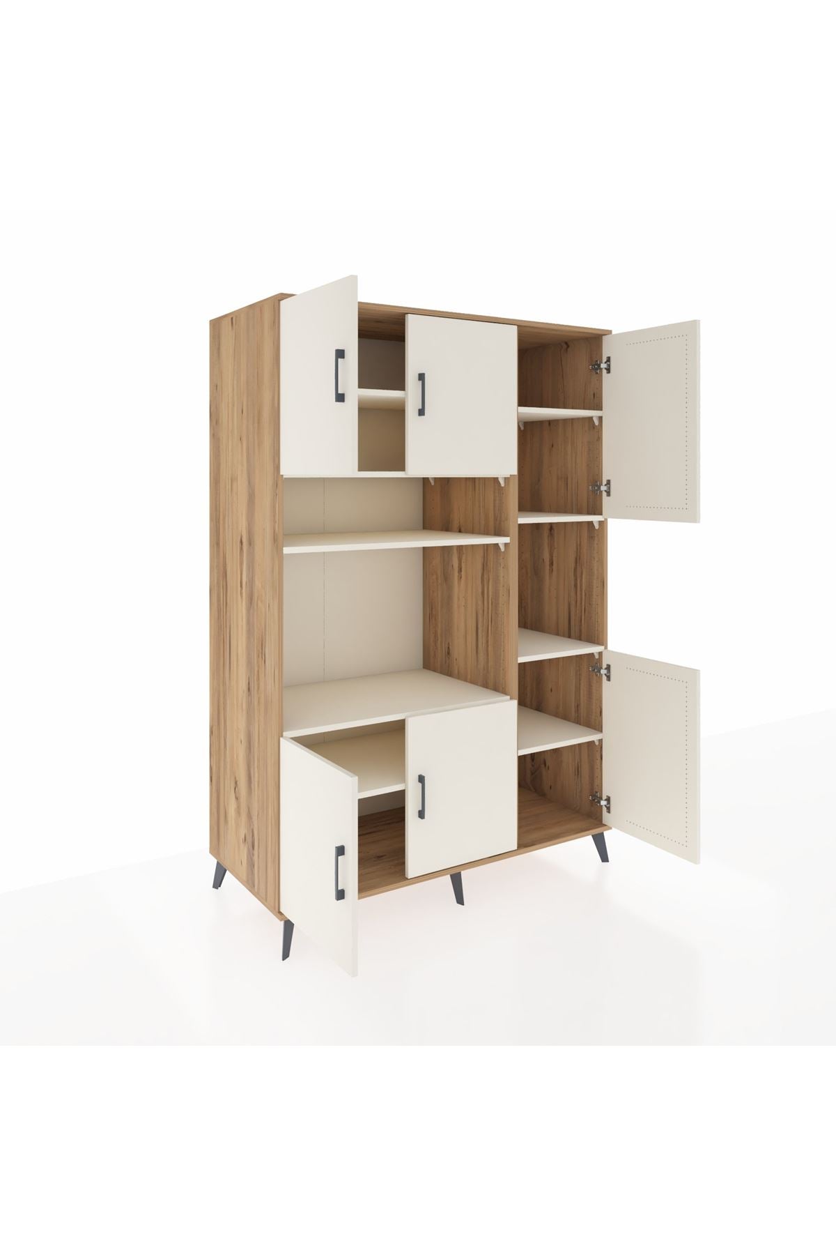 Kronos Dolap 9 Raflı 6 Kapaklı 132x59x195 Çam-Aytaşı/Aytaşı