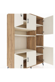 Kronos Dolap 9 Raflı 6 Kapaklı 132x59x195 Çam-Aytaşı/Aytaşı