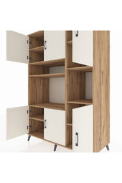 Kronos Dolap 9 Raflı 6 Kapaklı 132x59x195 Çam-Aytaşı/Çam