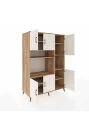 Kronos Dolap 9 Raflı 6 Kapaklı 132x59x195 Çam-Aytaşı/Çam