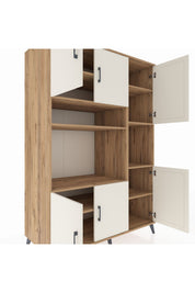 Kronos Dolap 9 Raflı 6 Kapaklı 132x59x195 Çam-Aytaşı/Çam