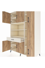 Kronos Dolap 10 Raflı Tek Çekmeceli 6 Kapaklı 132x59x195 Aytaşı-Çam/Aytaşı