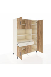 Kronos Dolap 10 Raflı Tek Çekmeceli 6 Kapaklı 132x59x195 Aytaşı-Çam/Aytaşı