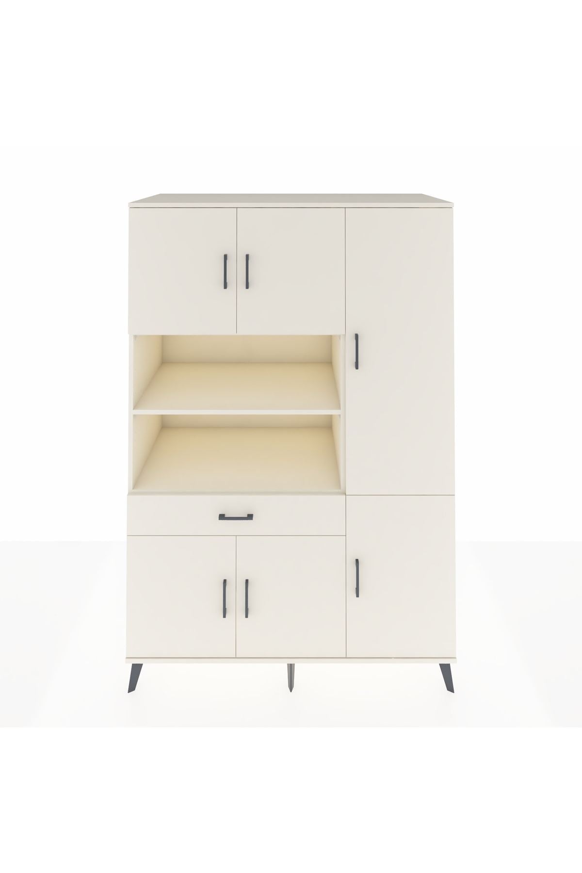 Kronos Dolap 10 Raflı Tek Çekmeceli 6 Kapaklı 132x59x195 Aytaşı-Aytaşı/Aytaşı