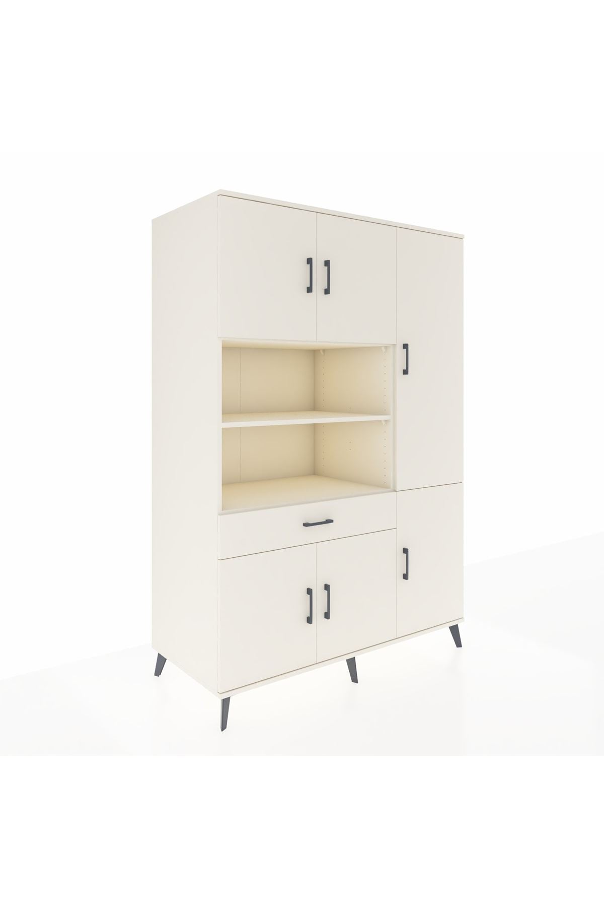 Kronos Dolap 10 Raflı Tek Çekmeceli 6 Kapaklı 132x59x195 Aytaşı-Aytaşı/Aytaşı