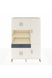 Kronos Dolap 10 Raflı Tek Çekmeceli 6 Kapaklı 132x59x195 Aytaşı-Aytaşı/Antrasit