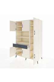 Kronos Dolap 10 Raflı Tek Çekmeceli 6 Kapaklı 132x59x195 Aytaşı-Aytaşı/Antrasit