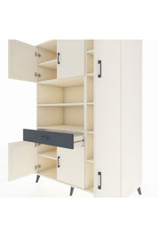 Kronos Dolap 10 Raflı Tek Çekmeceli 6 Kapaklı 132x59x195 Aytaşı-Aytaşı/Antrasit