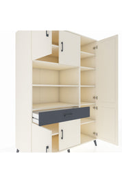 Kronos Dolap 10 Raflı Tek Çekmeceli 6 Kapaklı 132x59x195 Aytaşı-Aytaşı/Antrasit