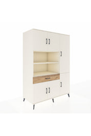 Kronos Dolap 10 Raflı Tek Çekmeceli 6 Kapaklı 132x59x195 Aytaşı-Aytaşı/Çam