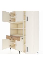 Kronos Dolap 10 Raflı Tek Çekmeceli 6 Kapaklı 132x59x195 Aytaşı-Aytaşı/Çam