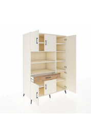 Kronos Dolap 10 Raflı Tek Çekmeceli 6 Kapaklı 132x59x195 Aytaşı-Aytaşı/Çam