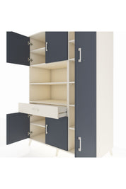 Kronos Dolap 10 Raflı Tek Çekmeceli 6 Kapaklı 132x59x195 Aytaşı-Antrasit/Aytaşı