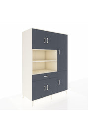 Kronos Dolap 10 Raflı Tek Çekmeceli 6 Kapaklı 132x59x195 Aytaşı-Antrasit/Antrasit