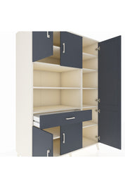 Kronos Dolap 10 Raflı Tek Çekmeceli 6 Kapaklı 132x59x195 Aytaşı-Antrasit/Antrasit