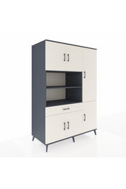 Kronos Dolap 10 Raflı Tek Çekmeceli 6 Kapaklı 132x59x195 Antrasit-Aytaşı/Aytaşı