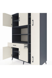 Kronos Dolap 10 Raflı Tek Çekmeceli 6 Kapaklı 132x59x195 Antrasit-Aytaşı/Aytaşı