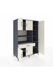 Kronos Dolap 10 Raflı Tek Çekmeceli 6 Kapaklı 132x59x195 Antrasit-Aytaşı/Aytaşı