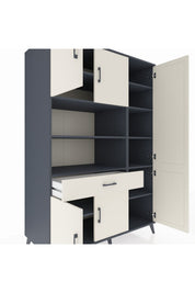 Kronos Dolap 10 Raflı Tek Çekmeceli 6 Kapaklı 132x59x195 Antrasit-Aytaşı/Aytaşı