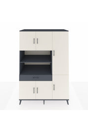 Kronos Dolap 10 Raflı Tek Çekmeceli 6 Kapaklı 132x59x195 Antrasit-Aytaşı/Antrasit