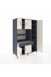 Kronos Dolap 10 Raflı Tek Çekmeceli 6 Kapaklı 132x59x195 Antrasit-Aytaşı/Antrasit