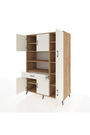 Kronos Dolap 10 Raflı Tek Çekmeceli 6 Kapaklı 132x59x195 Çam-Aytaşı/Aytaşı