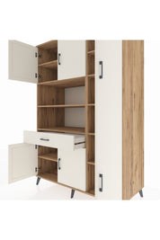 Kronos Dolap 10 Raflı Tek Çekmeceli 6 Kapaklı 132x59x195 Çam-Aytaşı/Aytaşı