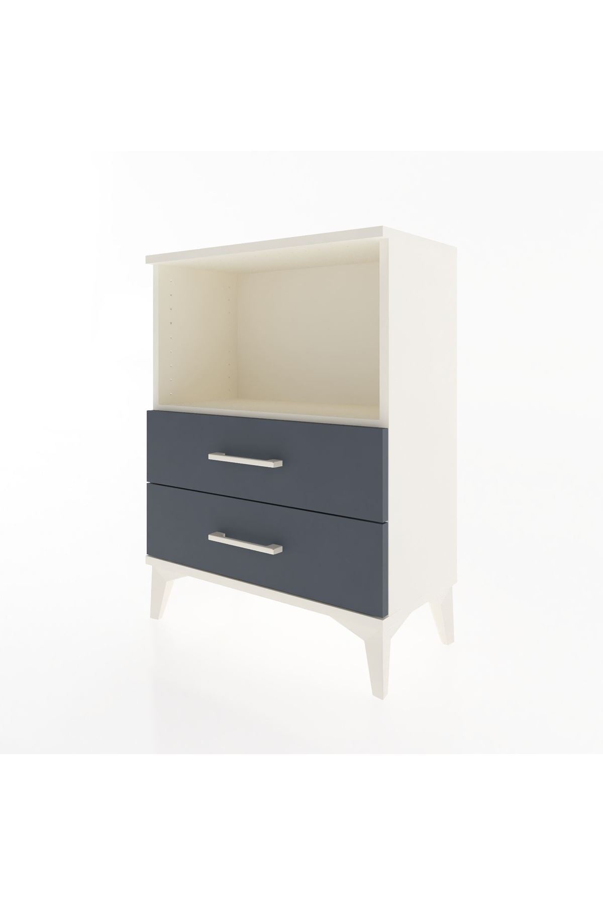 Arges Komodin Tek Raflı 2 Çekmeceli 60x30x80 - S13M003V2A