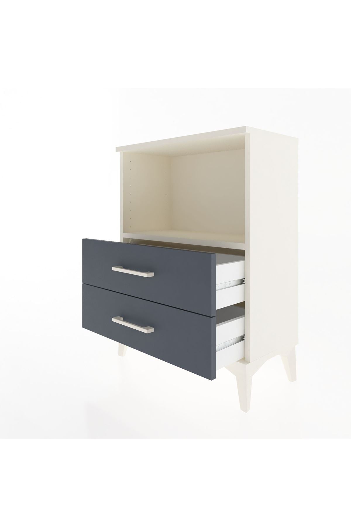 Arges Komodin Tek Raflı 2 Çekmeceli 60x30x80 - S13M003V2A