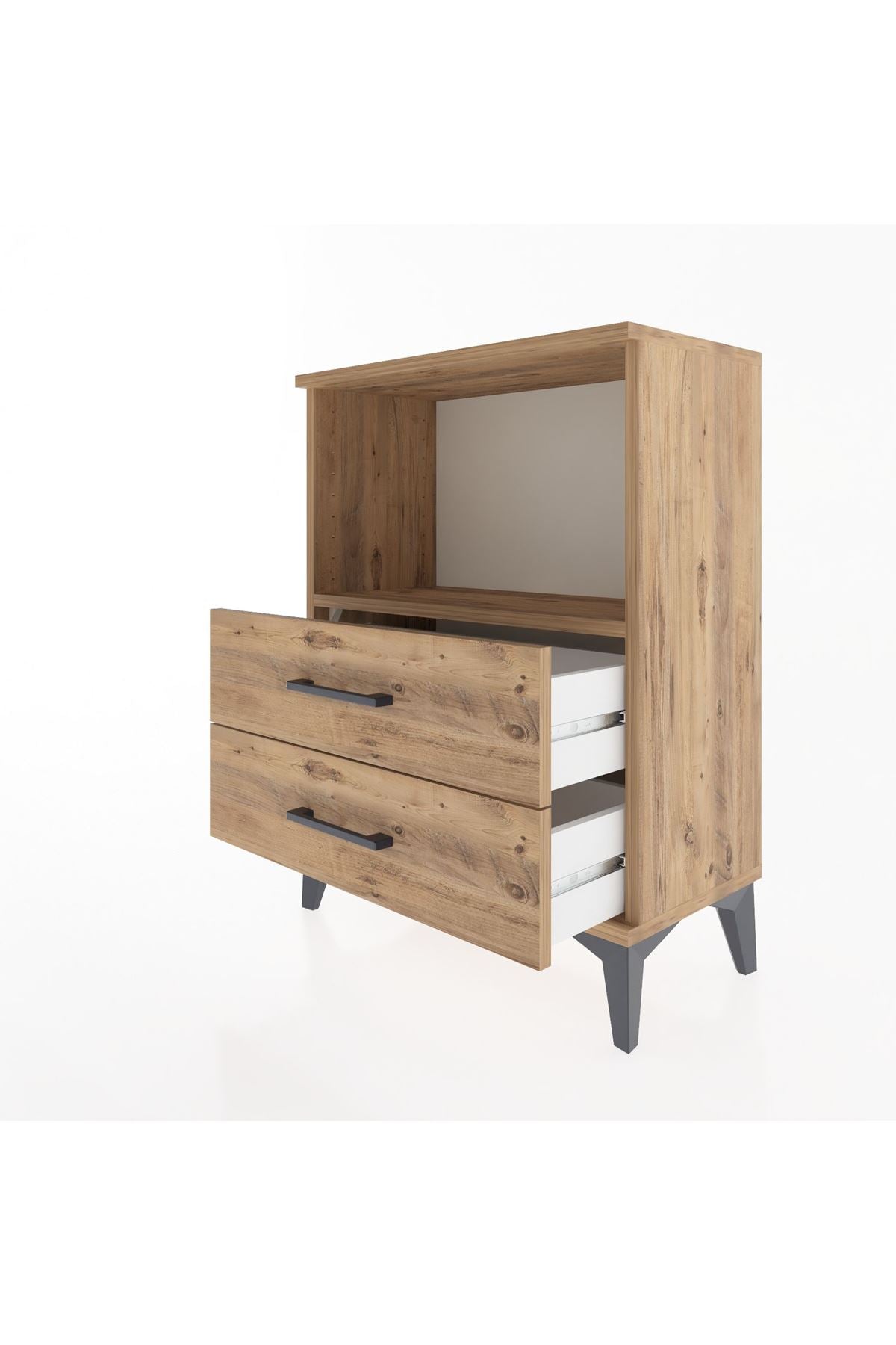 Arges Komodin Tek Raflı 2 Çekmeceli 60x30x80 - S13M003V9A