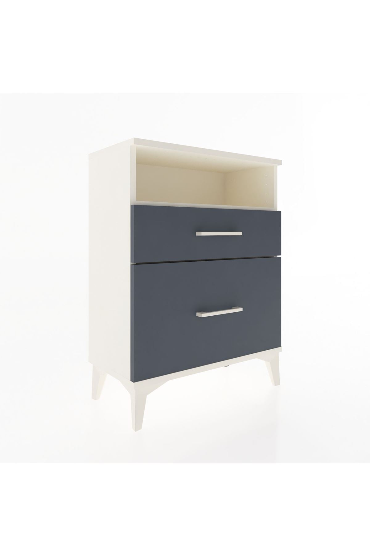 Arges Komodin Tek Raflı 2 Çekmeceli 60x30x80 - S13M006V2A