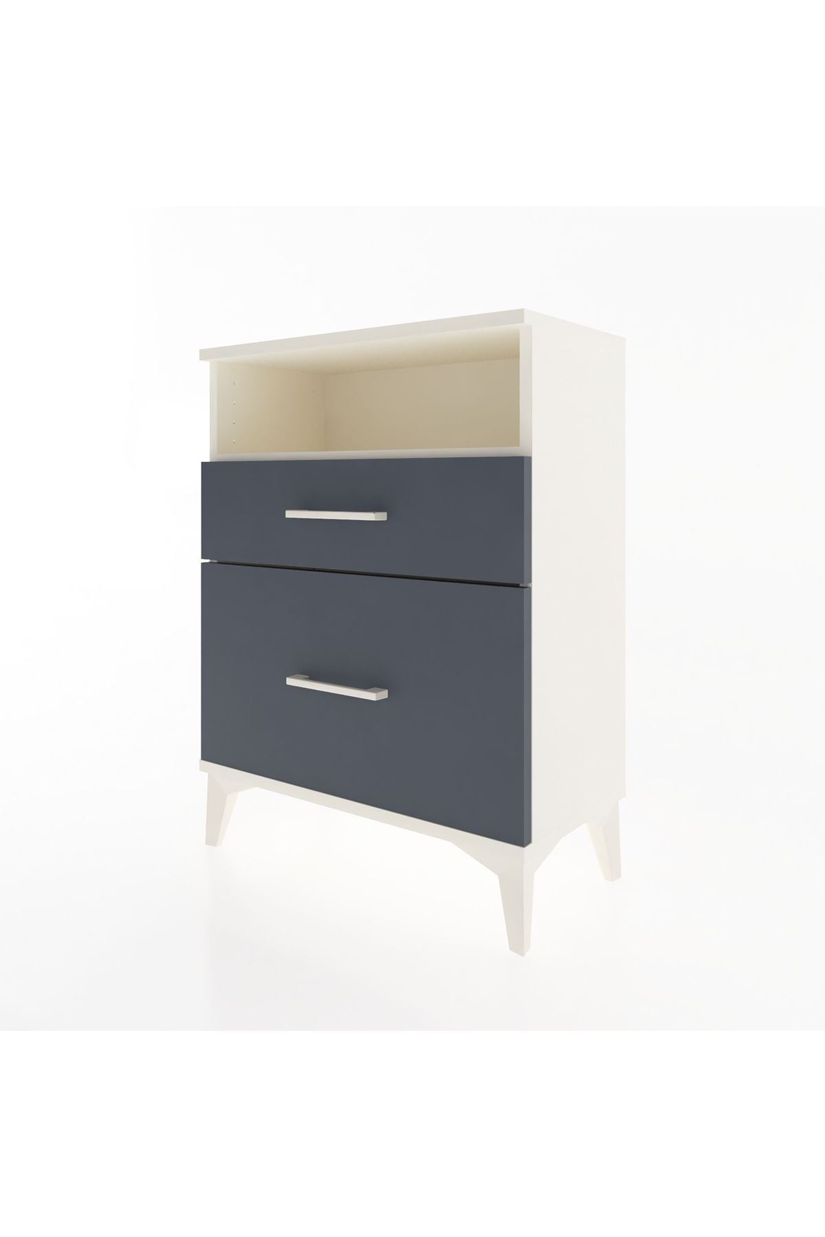 Arges Komodin Tek Raflı 2 Çekmeceli 60x30x80 - S13M006V2A