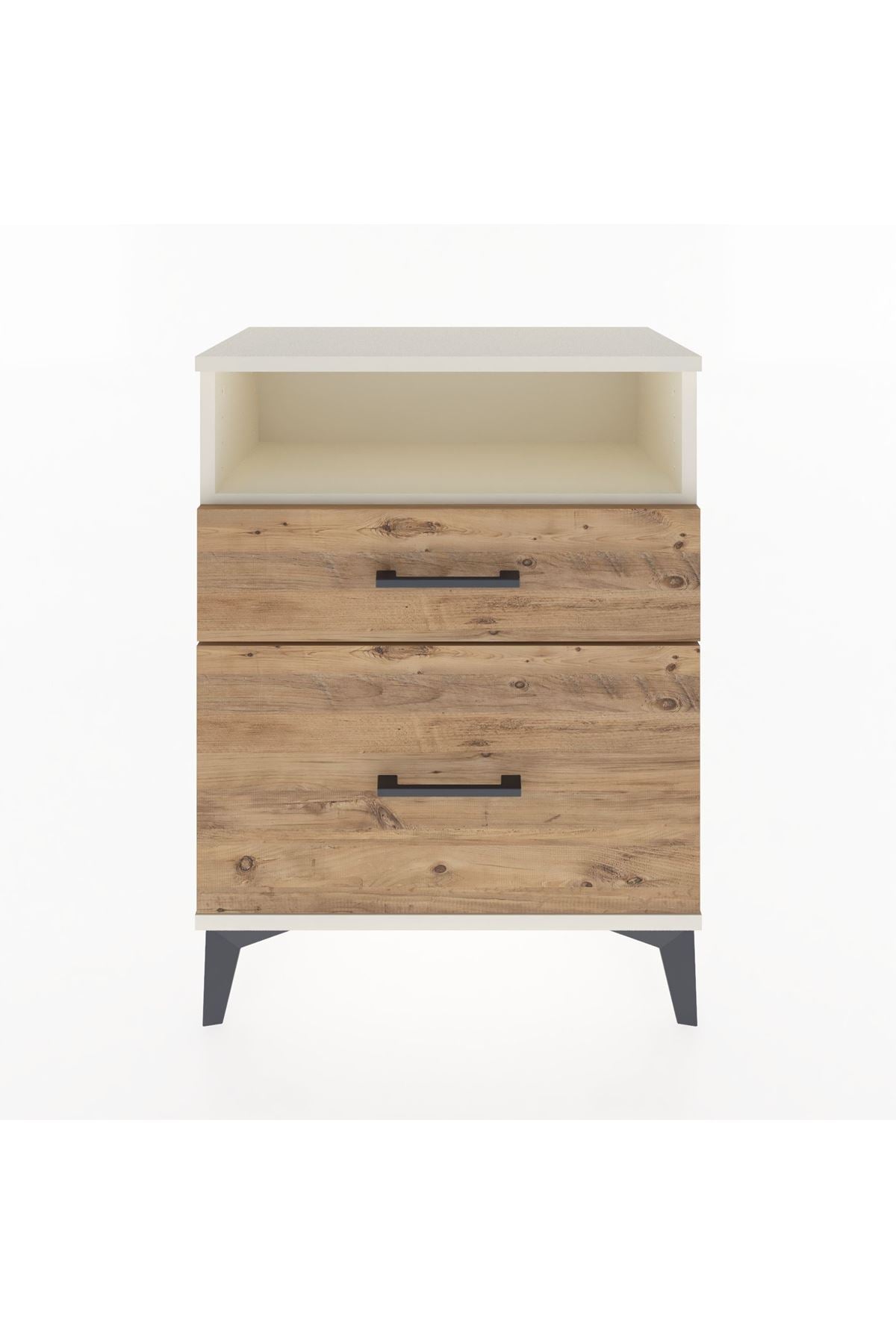 Arges Komodin Tek Raflı 2 Çekmeceli 60x30x80 - S13M006V3A