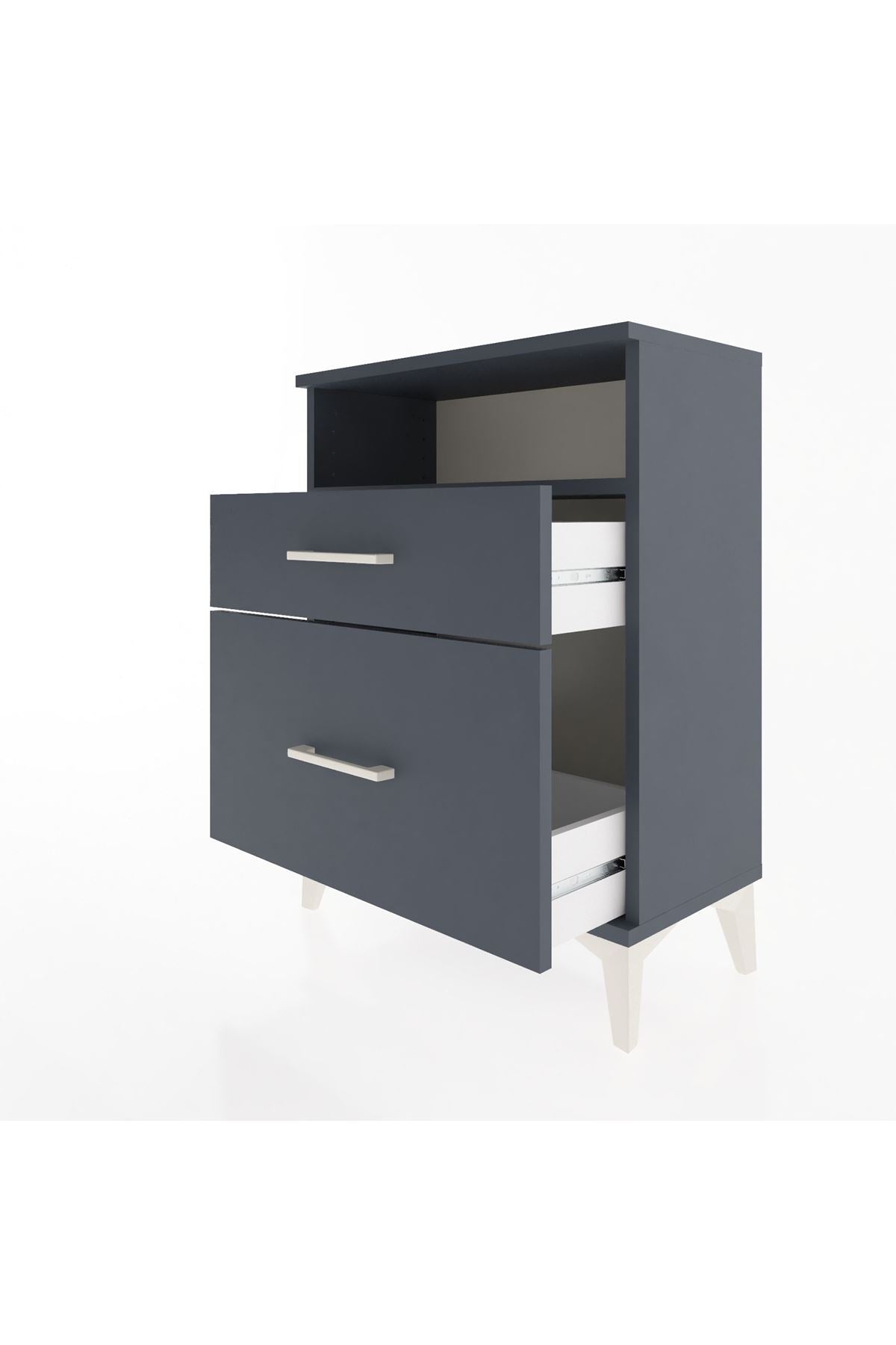 Arges Komodin Tek Raflı 2 Çekmeceli 60x30x80 - S13M006V5A