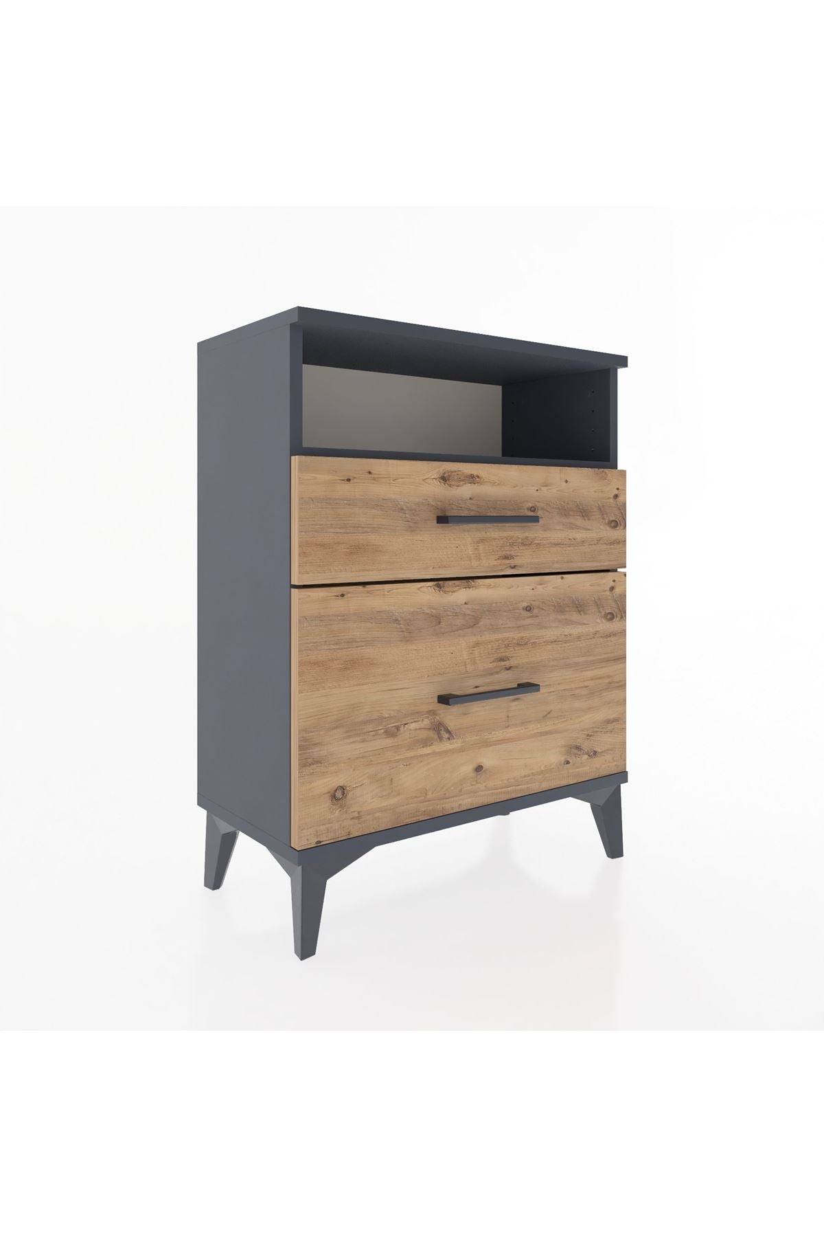 Arges Komodin Tek Raflı 2 Çekmeceli 60x30x80 - S13M006V6A