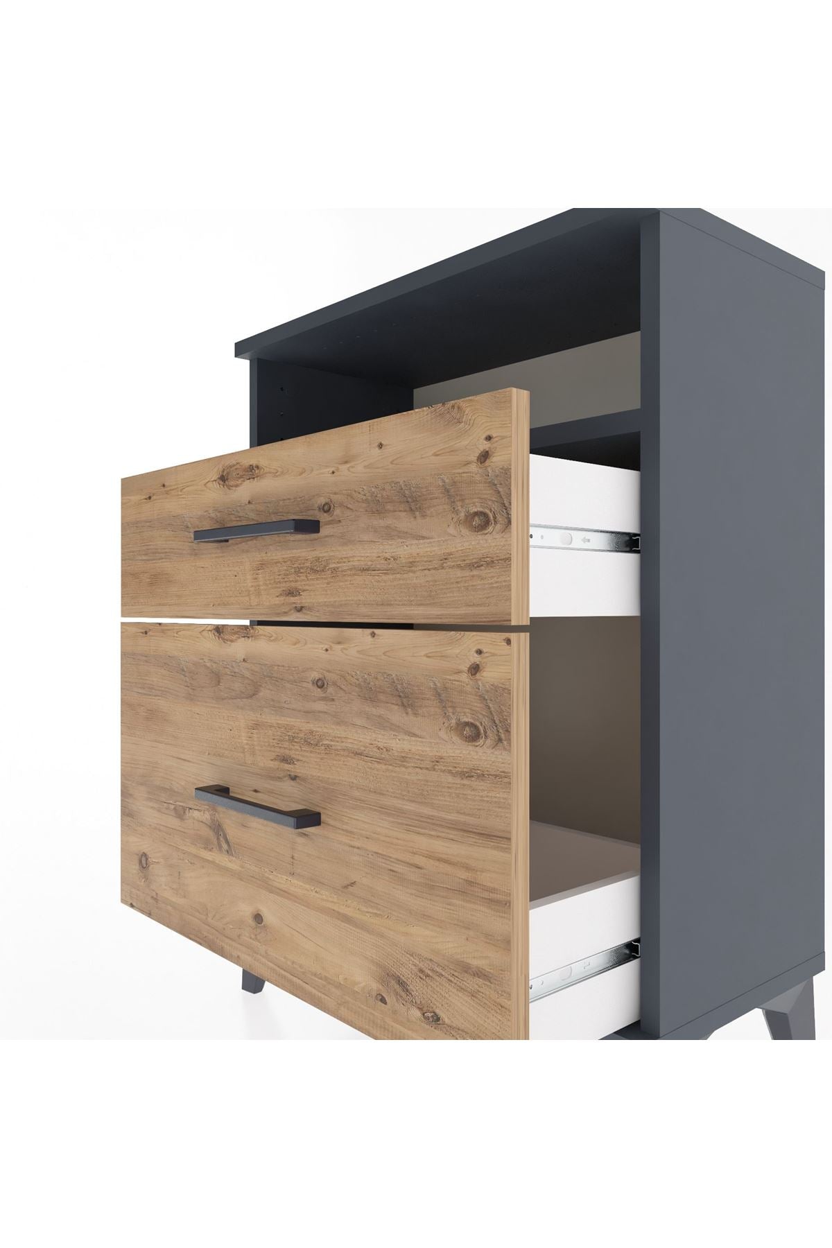 Arges Komodin Tek Raflı 2 Çekmeceli 60x30x80 - S13M006V6A