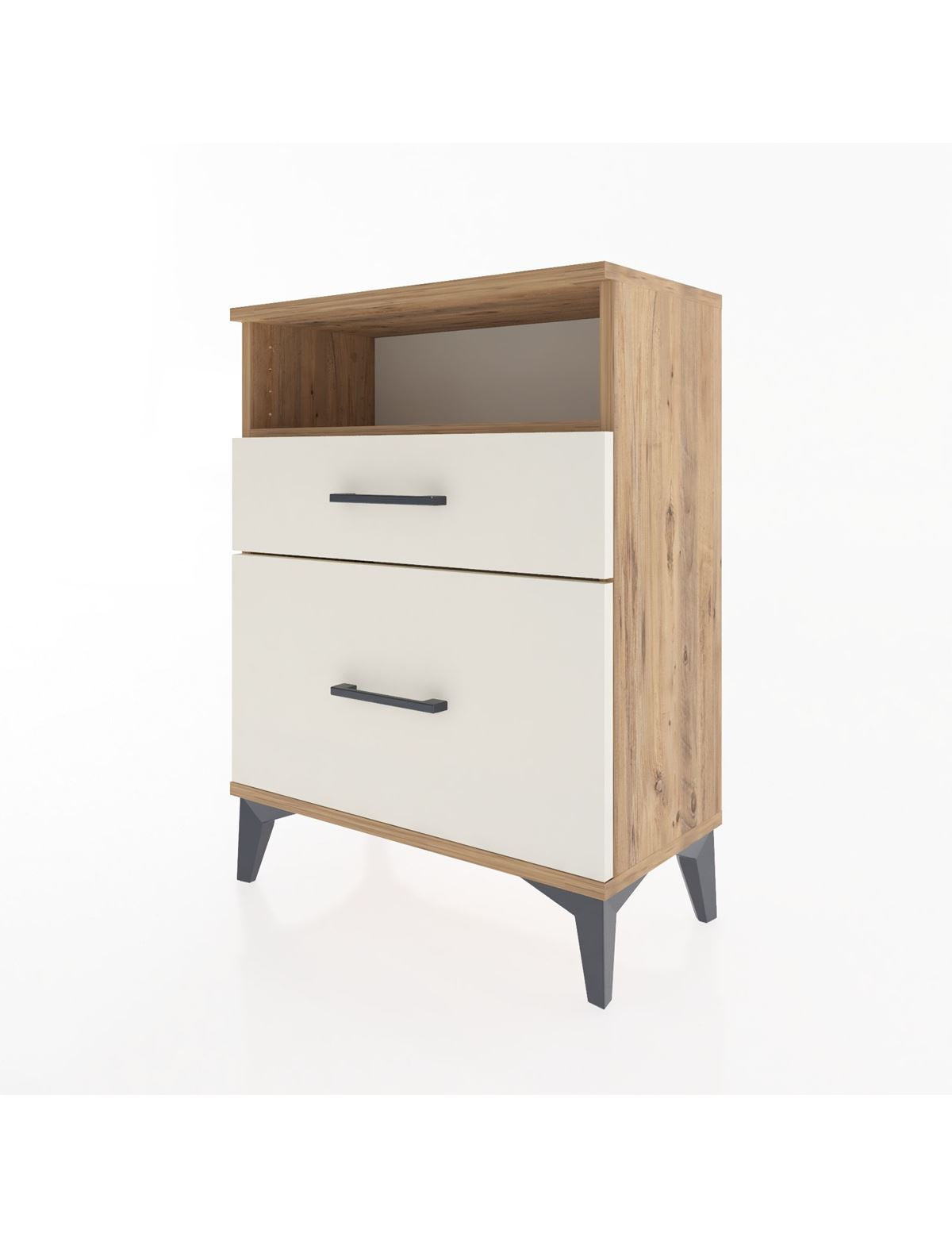 Arges Komodin Tek Raflı 2 Çekmeceli 60x30x80 - S13M006V7A