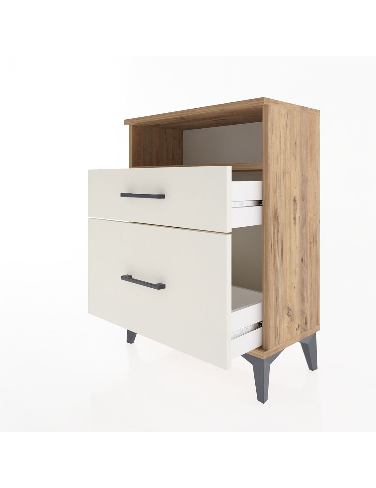 Arges Komodin Tek Raflı 2 Çekmeceli 60x30x80 - S13M006V7A