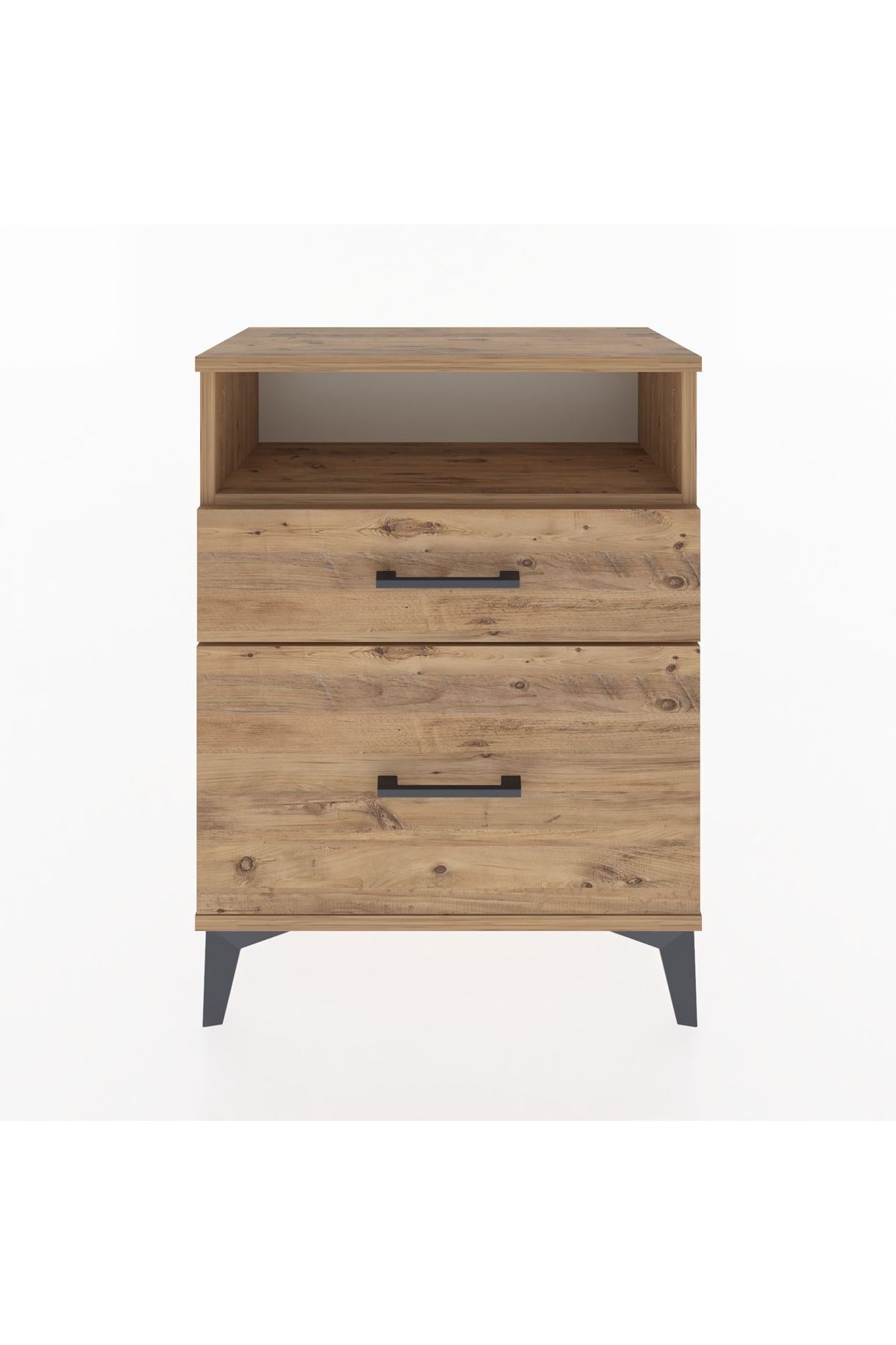Arges Komodin Tek Raflı 2 Çekmeceli 60x30x80 - S13M006V9A